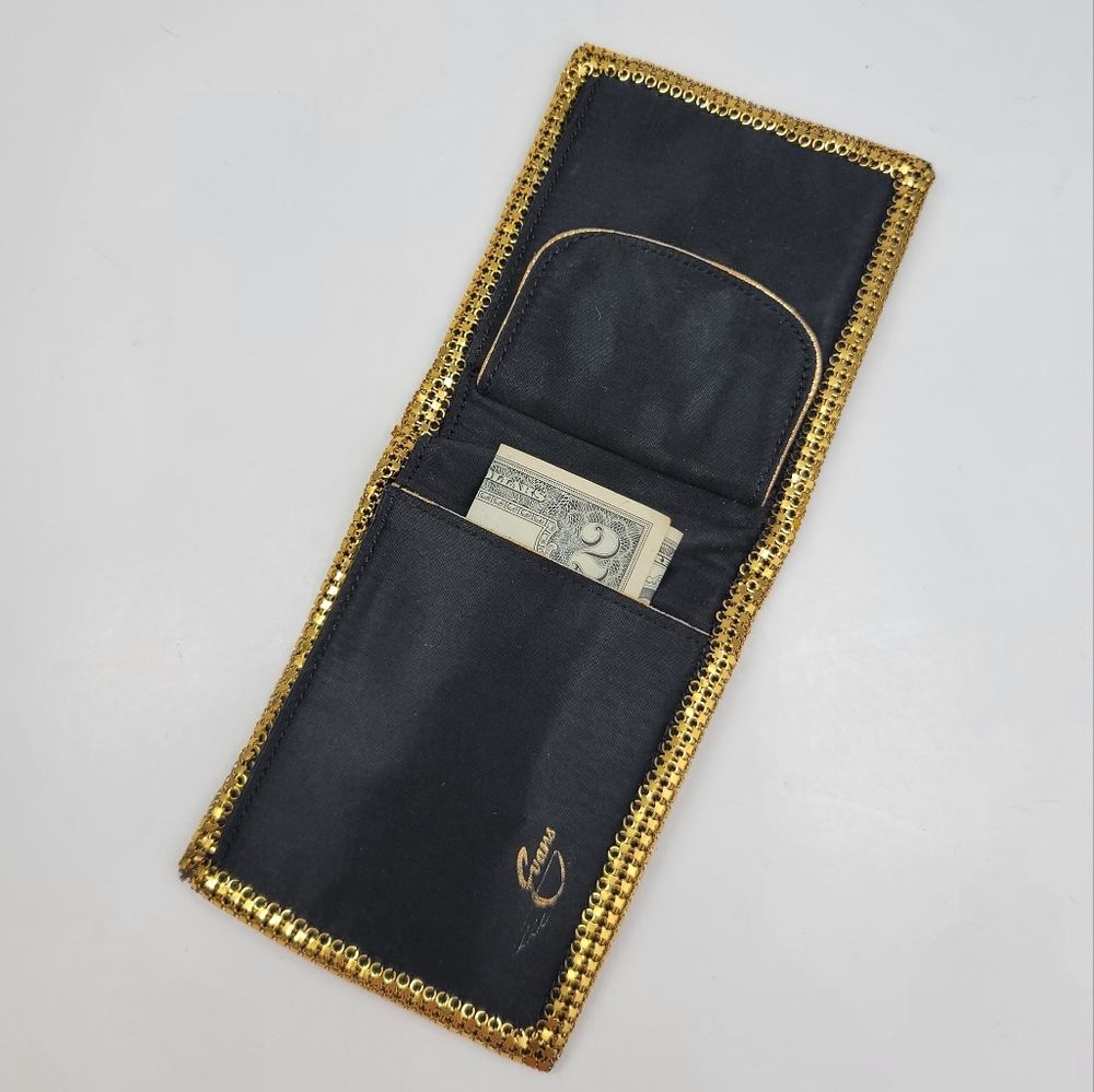 Evans Vintage 1960s Metallic Gold Mesh Bifold Wallet - Picture 15 of 17